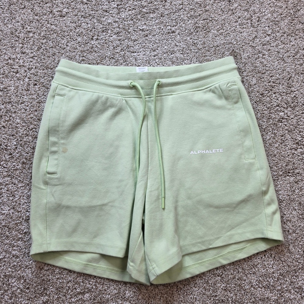 Alphalete Sweat Shorts Women Large Mint Green Cotton Blend Athletic AL21-1062